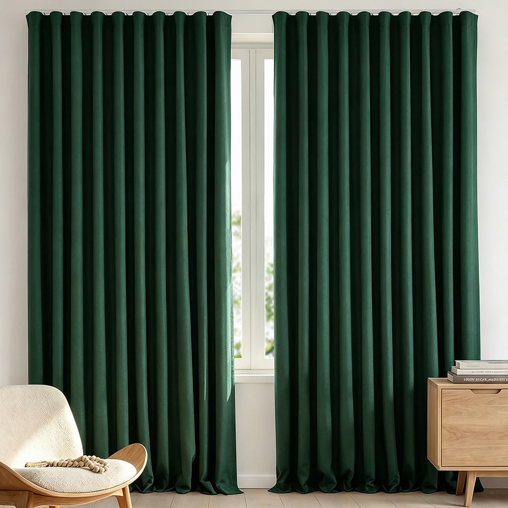 Lyndon Linen-Look Blockout S-Fold Single Panel Curtain