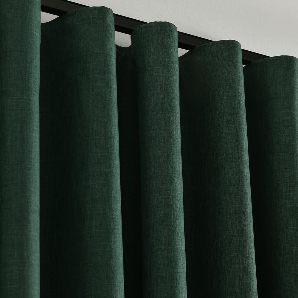 Lyndon Linen-Look Blockout S-Fold Single Panel Curtain