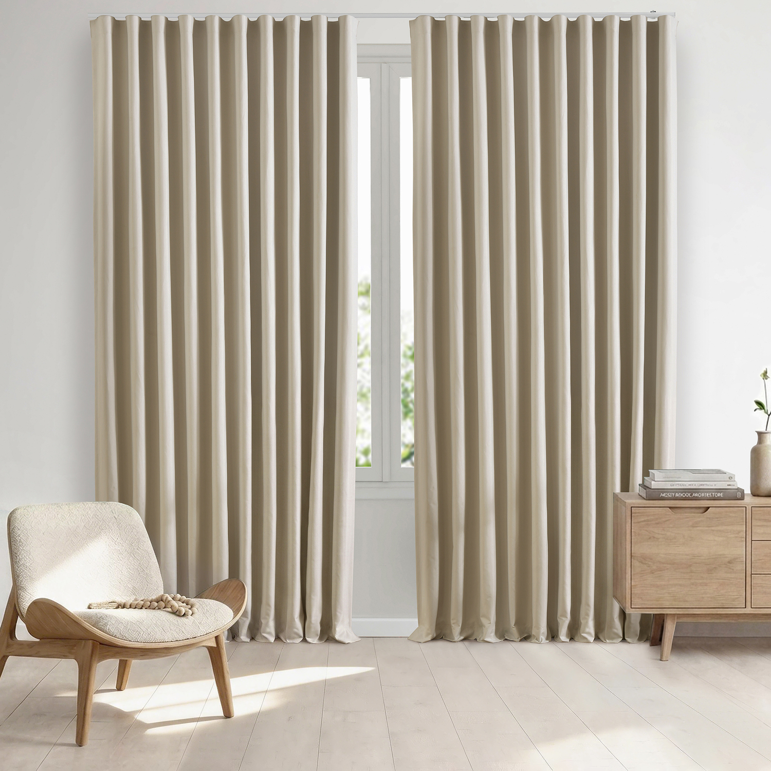 Lynden Forest Green Blockout S-Fold Single Panel Curtain