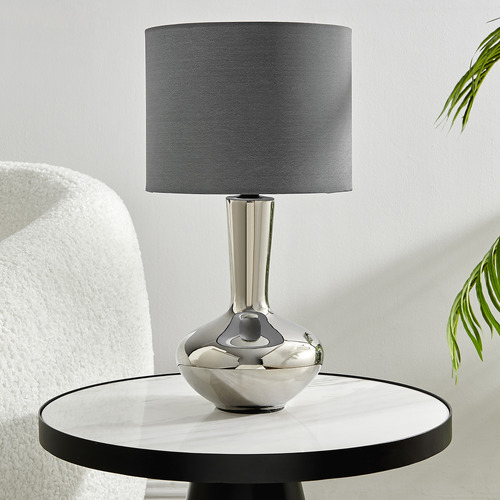 Chrome and deals grey table lamp