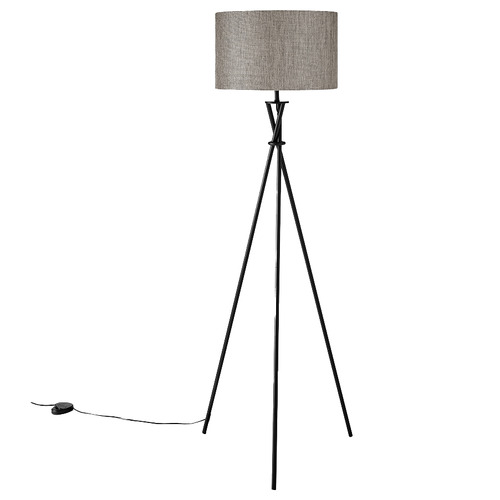 Chic-Metal-and-Linen-Tripod-Floor-Lamp