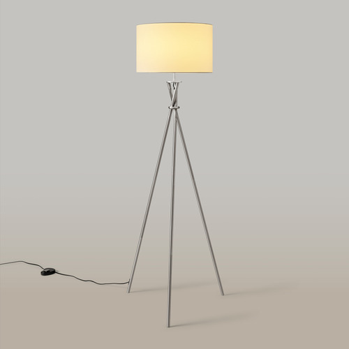 Chic-Metal-and-Linen-Tripod-Floor-Lamp