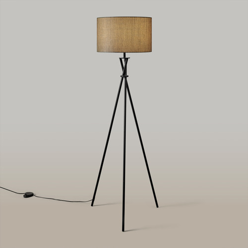 Chic-Metal-and-Linen-Tripod-Floor-Lamp