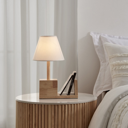 40cm Rubberwood Table Lamps