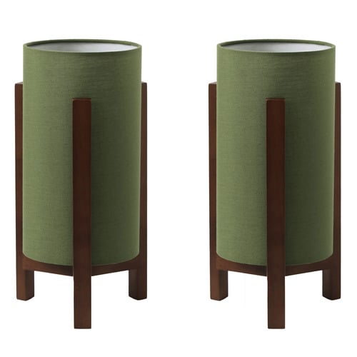 32cm Aliyah Rubberwood Table Lamps