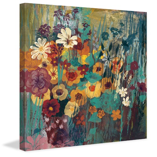 GalerieArtCo Floral Frenzy Green II Art Print on Canvas | Temple & Webster