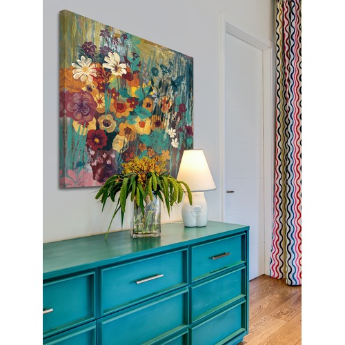 GalerieArtCo Floral Frenzy Green II Art Print on Canvas | Temple & Webster
