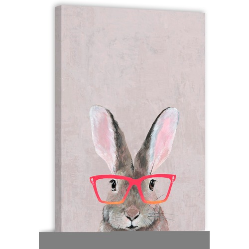 GalerieArtCo Hare with Red Glasses Canvas Wall Art | Temple & Webster