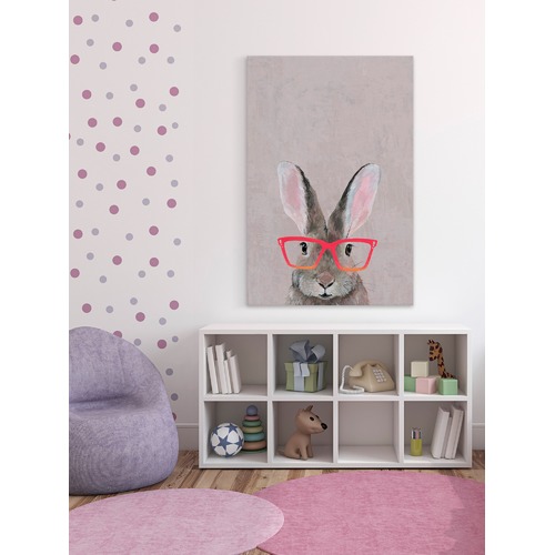 Hare with Red Glasses Canvas Wall Art
