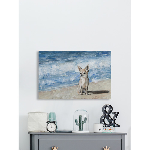 Sad Chihuahua Painting Stretched Canvas Wall Art