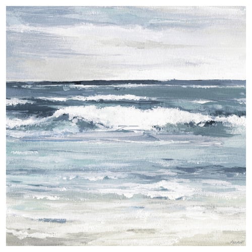 White Waves Splash Stretched Canvas Wall Art