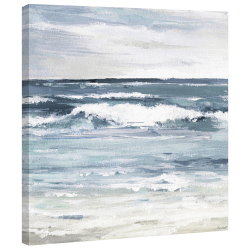 White Waves Splash Stretched Canvas Wall Art