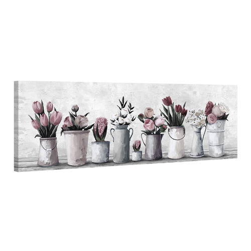 Fresh Cut Flowers Stretched Canvas Wall Art