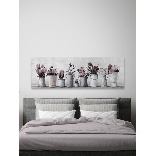 Fresh Cut Flowers Stretched Canvas Wall Art