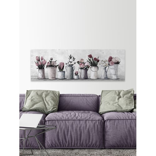 Fresh Cut Flowers Stretched Canvas Wall Art