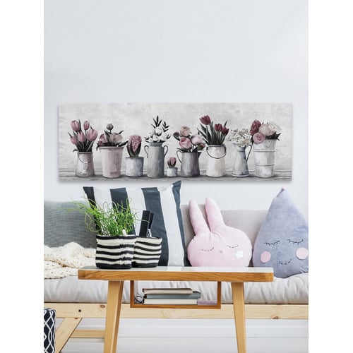 Fresh Cut Flowers Stretched Canvas Wall Art