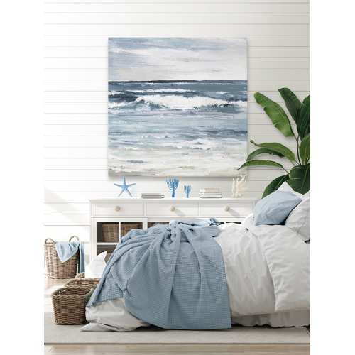 White Waves Splash Stretched Canvas Wall Art