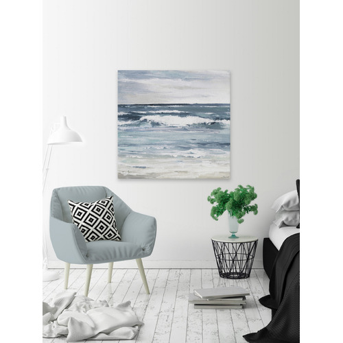 White Waves Splash Stretched Canvas Wall Art