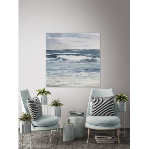 White Waves Splash Stretched Canvas Wall Art