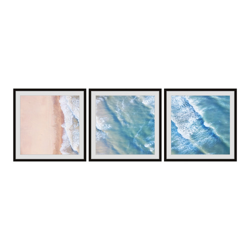 Happiness Comes in Waves Framed Printed Wall Art Triptych | Temple ...