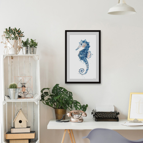 GalerieArtCo The Little Seahorse Framed Printed Wall Art | Temple & Webster