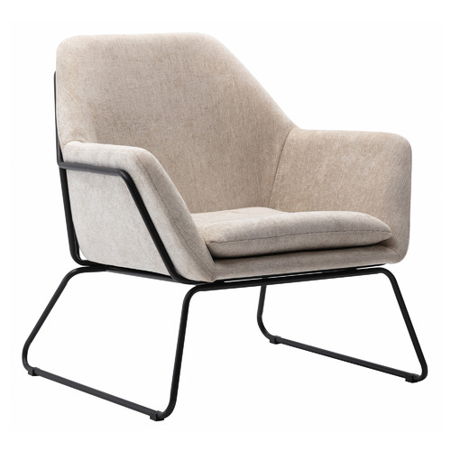 CoraHomeLiving Beige Conley Upholstered Armchair | Temple & Webster