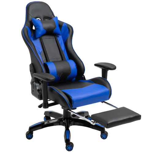 Lambert Faux Leather Gaming Chair with Footrest