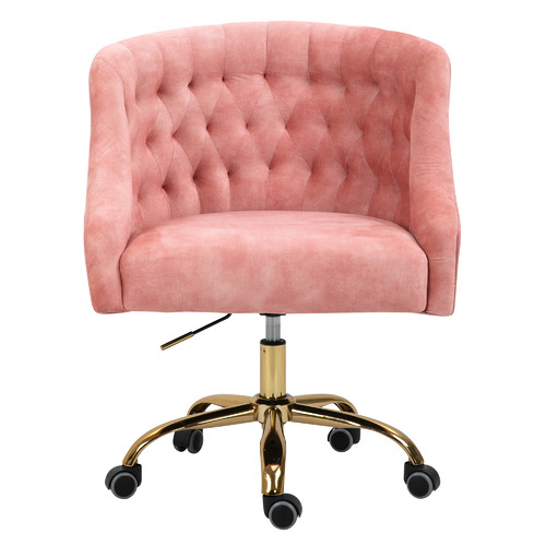 tufted pink office chair