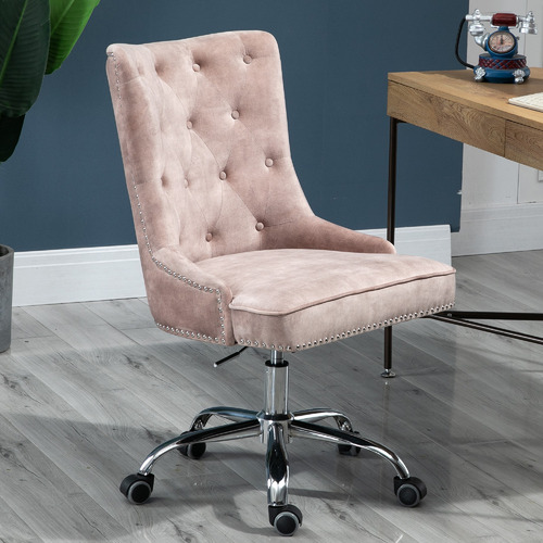 tufted office chair on wheels