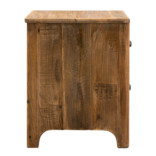 CoraHomeLiving Diomedes Recycled Elm Wood Bedside Table Temple & ster