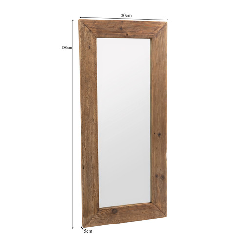 Natural Recycled Wood Wall Mirror
