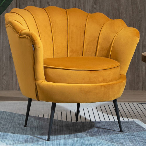 Shell back deals velvet chair