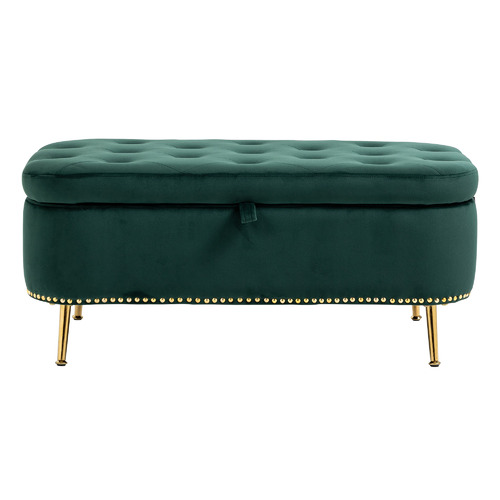 Gilliam Velvet Storage Ottoman Bench