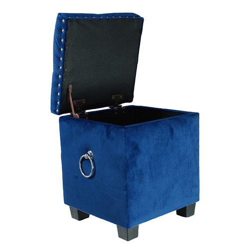 CoraHomeLiving Renzo Velvet Storage Ottoman Temple & ster