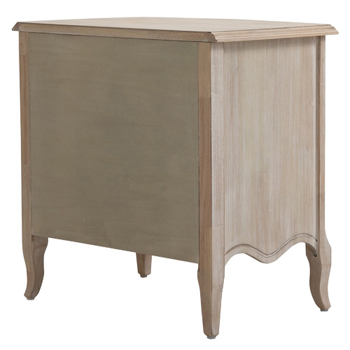 CoraHomeLiving White Wash Bedside Table Temple & ster