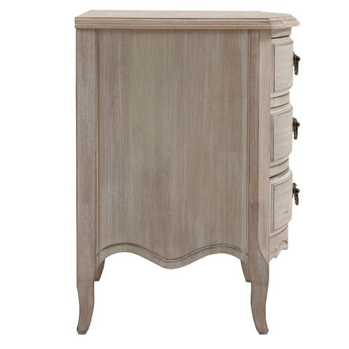 CoraHomeLiving White Wash Bedside Table Temple & ster
