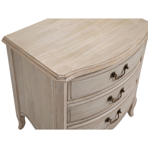 CoraHomeLiving White Wash Bedside Table Temple & ster