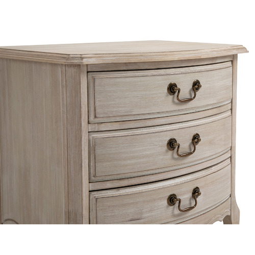 CoraHomeLiving White Wash Bedside Table Temple & ster