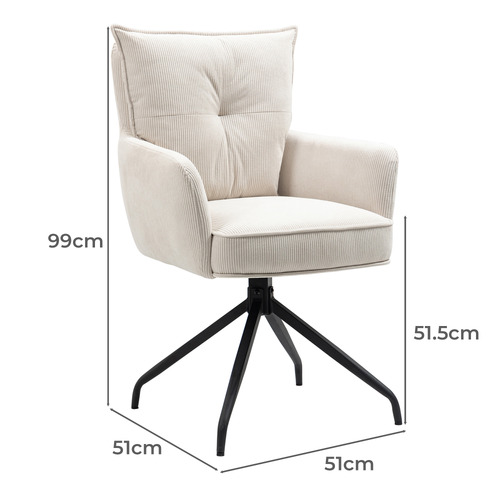 CoraHomeLiving Valerie Upholstered Swivel Chairs Temple & ster