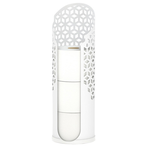 Matte White Rollo Hexacube Toilet Roll Holder