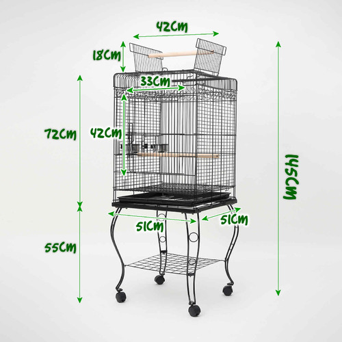 145cm Black Coco Metal Bird Cage | Temple & Webster