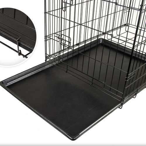 Trinity Collapsible 2 Door Metal Dog Cage with Tray Temple & ster