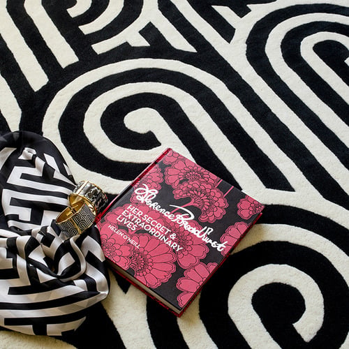 Black Florence Broadhurst Turnabouts Wool Rug