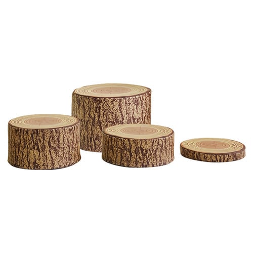 4 Piece Kids' Tree Stump Stool Set