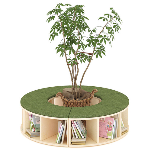 Kids' Puzzle Circular Bookcase with Bench