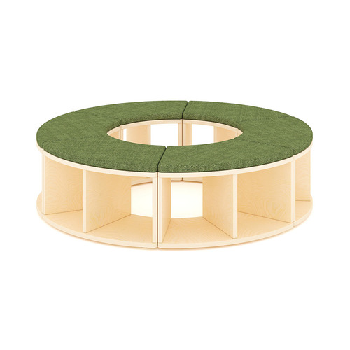 Kids' Puzzle Circular Bookcase with Bench