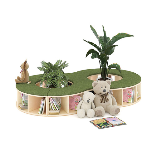 Kids' Puzzle Double Circle Bookcase with Bench