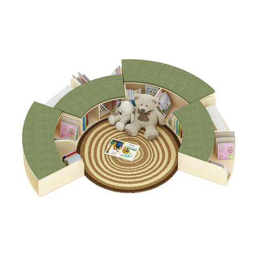 Kids' Puzzle Semi-Circle Bookcase with Bench