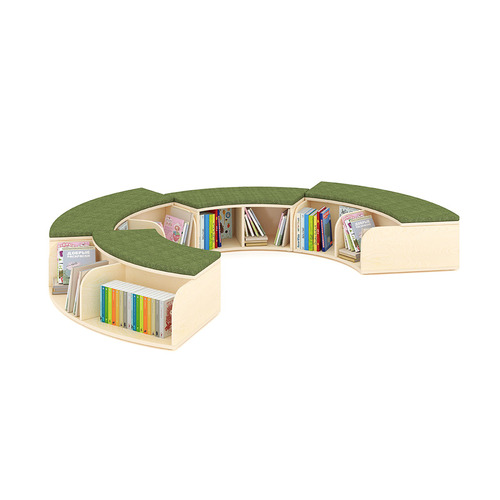 Kids' Puzzle Semi-Circle Bookcase with Bench