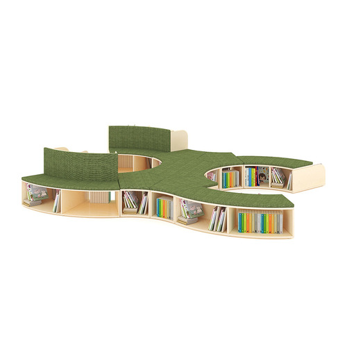 Kids' 300cm Puzzle Modular Bookcase with Bench